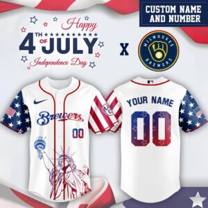 Milwaukee Brewers x Independence Day Personalized Custom Jersey