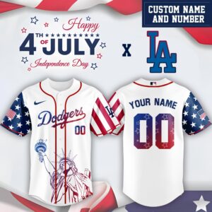 Los Angeles Dodgers x Independence Day Personalized Custom Jersey