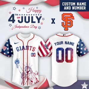 San Francisco Giants x Independence Day Personalized Custom Jersey