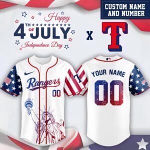 Texas Rangers x Independence Day Personalized Custom Jersey