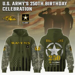 Baltimore Ravens x 250 Years Anniversary US Army Special Edition Unisex Hoodie