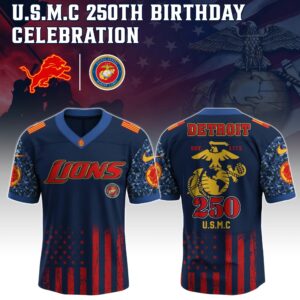 Detroit Lions x 250 Years Anniversary US Marine Corps U.S.M.C Special Edition NFL Jersey