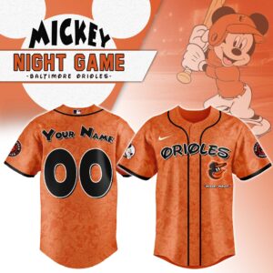 Baltimore Orioles x Disney Mickey Mouse Night Game Personalized Custom Jersey
