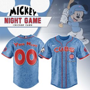 Chicago Cubs x Disney Mickey Mouse Night Game Personalized Custom Jersey