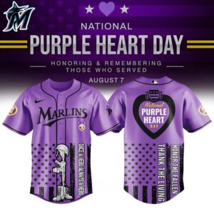 Miami Marlins x National Purple Heart Day Special Edition Jersey