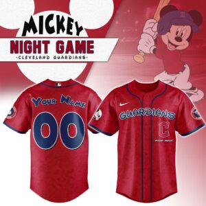 Cleveland Guardians x Disney Mickey Mouse Night Game Personalized Custom Jersey