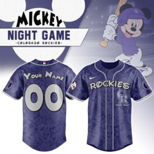 Colorado Rockies x Disney Mickey Mouse Night Game Personalized Custom Jersey