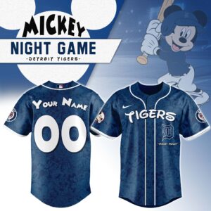 Detroit Tigers x Disney Mickey Mouse Night Game Personalized Custom Jersey
