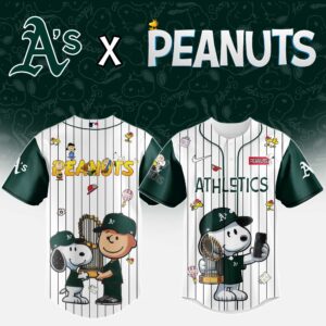 Oakland Athletics x Peanuts Snoopy And The Commissioner's Trophy Special Edition Jersey