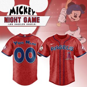 Los Angeles Angels x Disney Mickey Mouse Night Game Personalized Custom Jersey