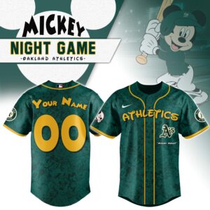 Oakland Athletics x Disney Mickey Mouse Night Game Personalized Custom Jersey