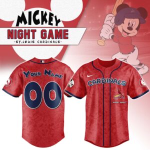 St. Louis Cardinals x Disney Mickey Mouse Night Game Personalized Custom Jersey