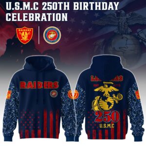 Las Vegas Raiders x 250 Years Anniversary US Marine Corps U.S.M.C Special Edition Unisex Hoodie