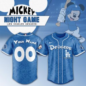 Los Angeles Dodgers x Disney Mickey Mouse Night Game Personalized Custom Jersey