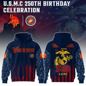 Minnesota Vikings x 250 Years Anniversary US Marine Corps U.S.M.C Special Edition Unisex Hoodie