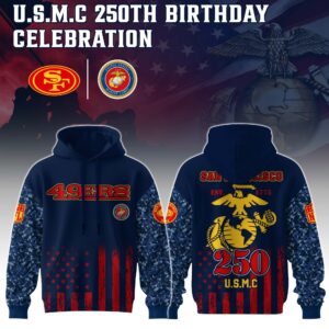San Francisco 49ers x 250 Years Anniversary US Marine Corps U.S.M.C Special Edition Unisex Hoodie