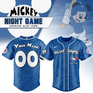 Toronto Blue Jays x Disney Mickey Mouse Night Game Personalized Custom Jersey