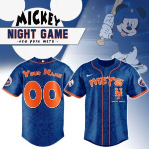 New York Mets x Disney Mickey Mouse Night Game Personalized Custom Jersey
