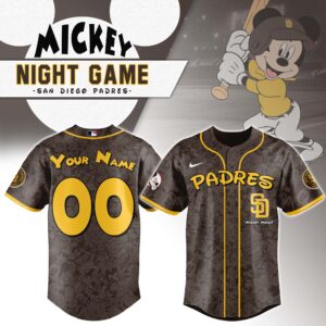 San Diego Padres x Disney Mickey Mouse Night Game Personalized Custom Jersey