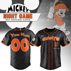 San Francisco Giants x Disney Mickey Mouse Night Game Personalized Custom Jersey