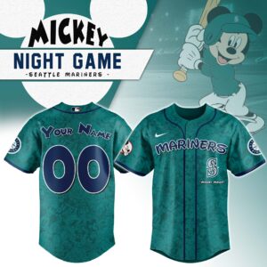 Seattle Mariners x Disney Mickey Mouse Night Game Personalized Custom Jersey