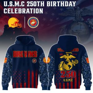 Cleveland Browns x 250 Years Anniversary US Marine Corps U.S.M.C Special Edition Unisex Hoodie