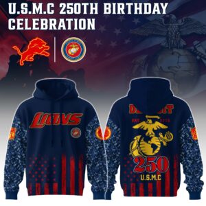 Detroit Lions x 250 Years Anniversary US Marine Corps U.S.M.C Special Edition Unisex Hoodie