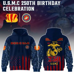 Cincinnati Bengals x 250 Years Anniversary US Marine Corps U.S.M.C Special Edition Unisex Hoodie