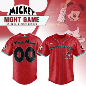 Arizona Diamondbacks x Disney Mickey Mouse Night Game Personalized Custom Jersey