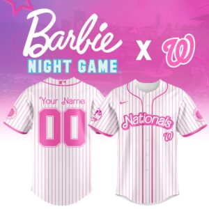Washington Nationals x Barbie Night Game Personalized Custom Jersey