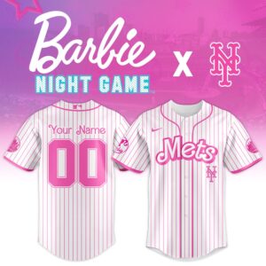 New York Mets x Barbie Night Game Personalized Custom Jersey