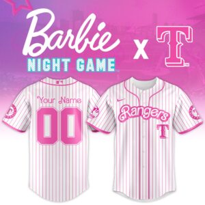 Texas Rangers x Barbie Night Game Personalized Custom Jersey
