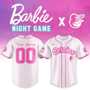 Baltimore Orioles x Barbie Night Game Personalized Custom Jersey