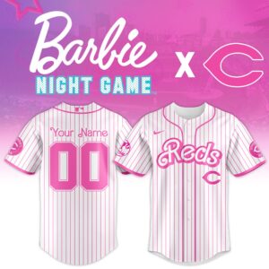 Cincinnati Reds x Barbie Night Game Personalized Custom Jersey
