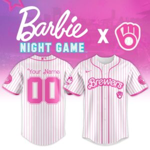 Milwaukee Brewers x Barbie Night Game Personalized Custom Jersey