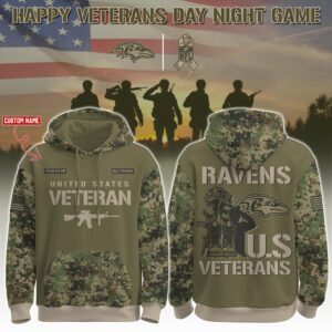 Baltimore Ravens x US Veterans Salute Personalized Custom Unisex Hoodie