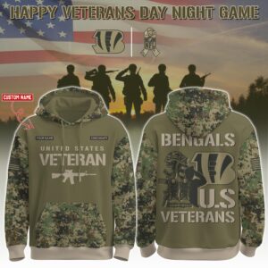 Cincinnati Bengals x US Veterans Salute Personalized Custom Unisex Hoodie