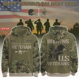 Cleveland Browns x US Veterans Salute Personalized Custom Unisex Hoodie