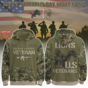 Detroit Lions x US Veterans Salute Personalized Custom Unisex Hoodie