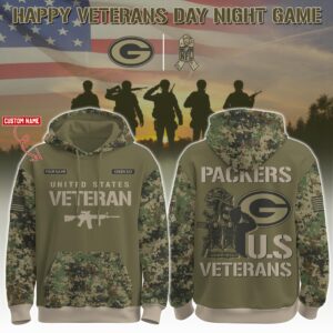 Green Bay Packers x US Veterans Salute Personalized Custom Unisex Hoodie