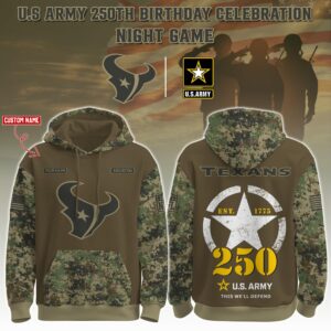 Houston Texans x 250th Birthday US Army Personalized Custom Unisex Hoodie
