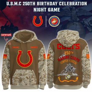 Indianapolis Colts x 250th Birthday US Marine Corps U.S.M.C Personalized Custom Unisex Hoodie