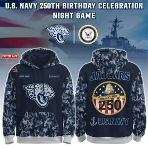 Jacksonville Jaguars x 250th Birthday US Navy Personalized Custom Unisex Hoodie