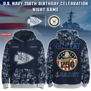 Kansas City Chiefs x 250th Birthday US Navy Personalized Custom Unisex Hoodie
