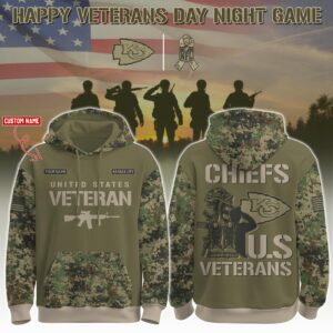 Kansas City Chiefs x US Veterans Salute Personalized Custom Unisex Hoodie