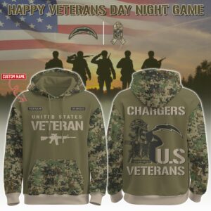 Los Angeles Chargers x US Veterans Salute Personalized Custom Unisex Hoodie