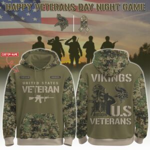 Minnesota Vikings x US Veterans Salute Personalized Custom Unisex Hoodie