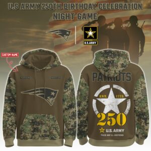 New England Patriots x 250th Birthday US Army Personalized Custom Unisex Hoodie