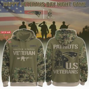 New England Patriots x US Veterans Salute Personalized Custom Unisex Hoodie