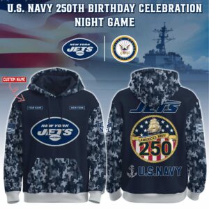 New York Jets x 250th Birthday US Navy Personalized Custom Unisex Hoodie